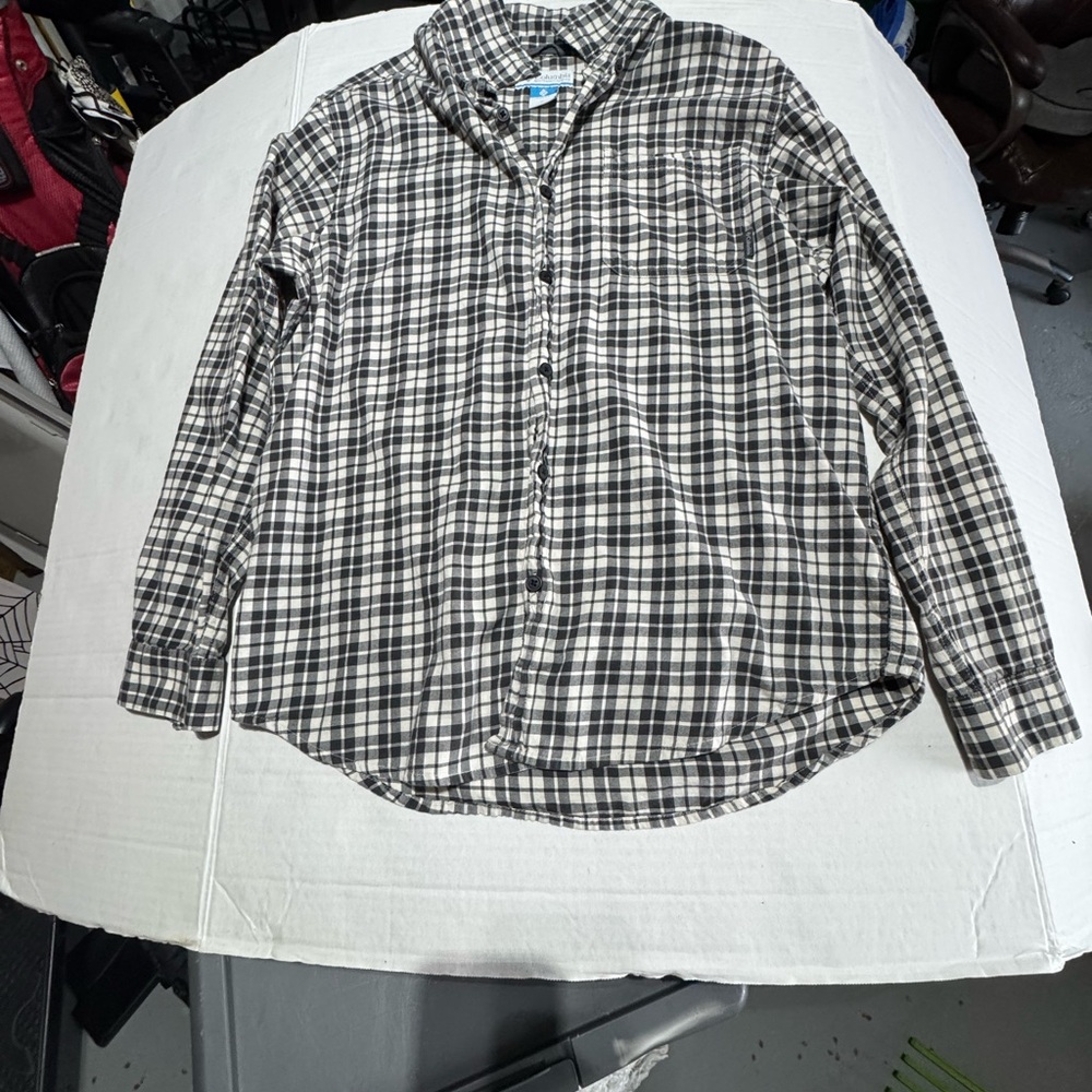 Columbia Black and White Plaid Men's long sleeve flannel shirt size M